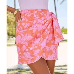 Do + Be Mini Wrap Skirt Pink Orange Size Large